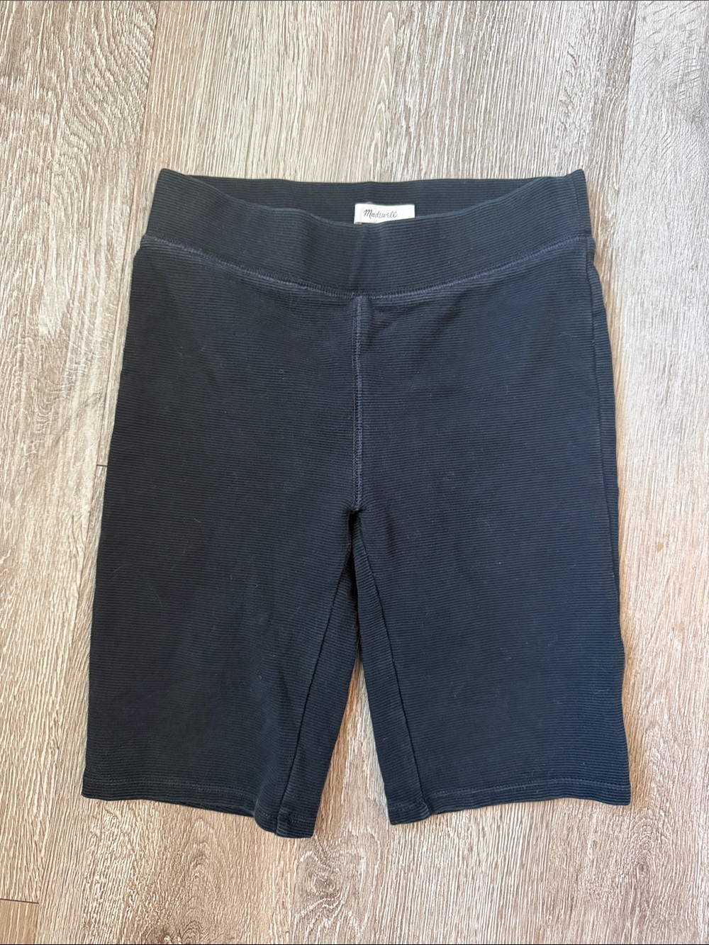 Madewell Black Ribbed High-Rise Bike Shorts 7” inseam size xs basic